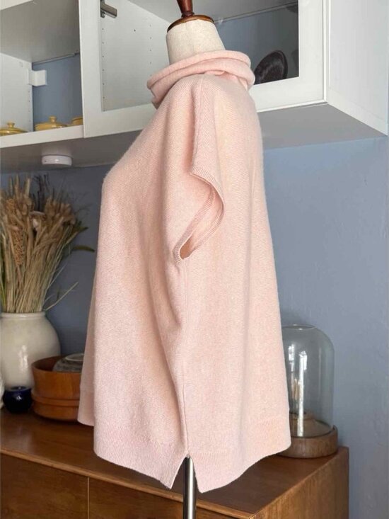 Anthropologie Patty Cowl Neck 100% Cashmere Poncho Sweater Pink XS - Picture 4 of 9